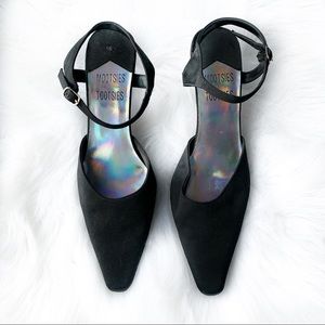 Mootsies Tooties Black Ankle Strap Heels